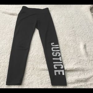 Justice black athletic tights